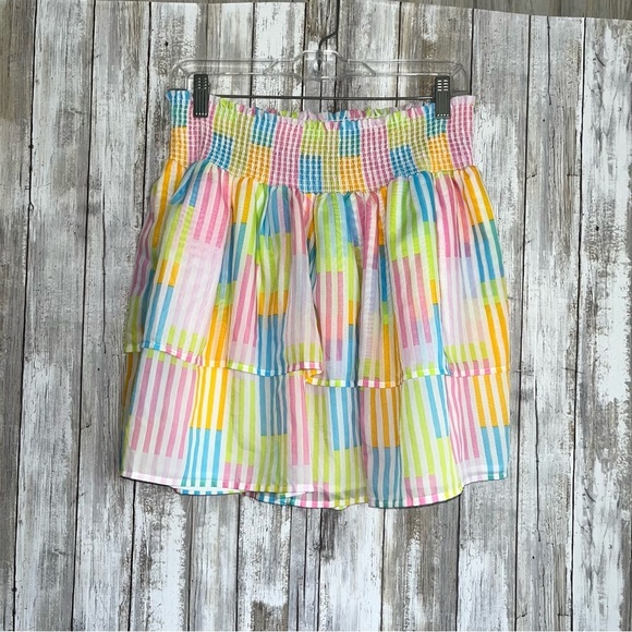 Michelle Mcdowell Dresses & Skirts - Michelle McDowell Colorful Tiered Mini Skirt